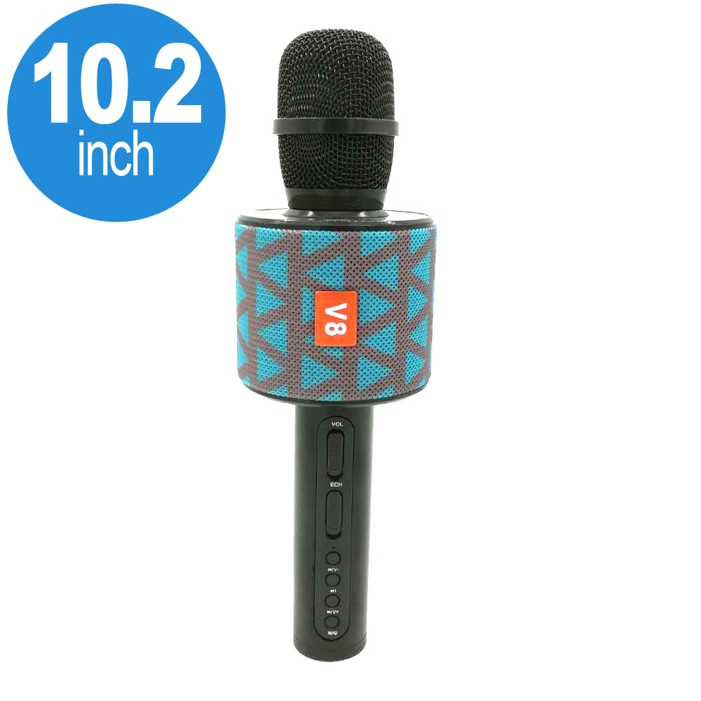 ''Wireless Bluetooth Karaoke Microphone, 3-in-1 Portable Hand SPEAKER V8 (Blue Gray)''